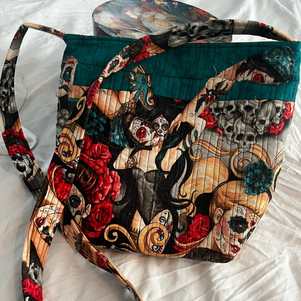 Day of the Dead handmade bright bag.